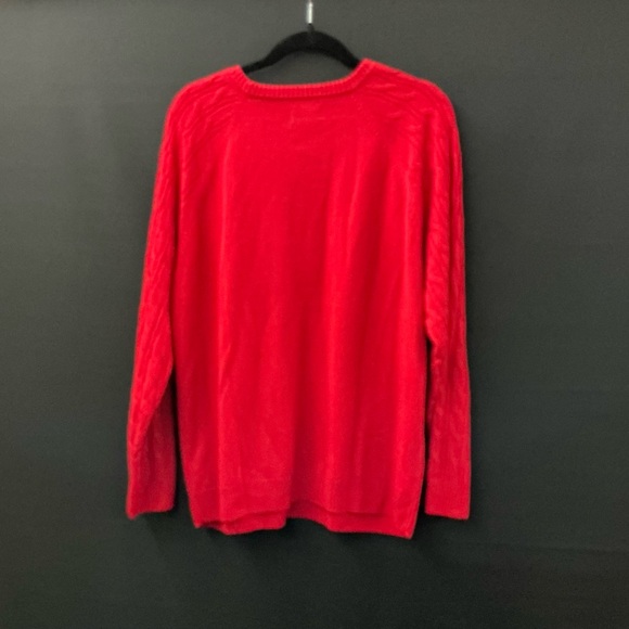 Croft & Barrow Red Cable Knit Sweater XXL | Classic Crewneck Pullover - Picture 4 of 4